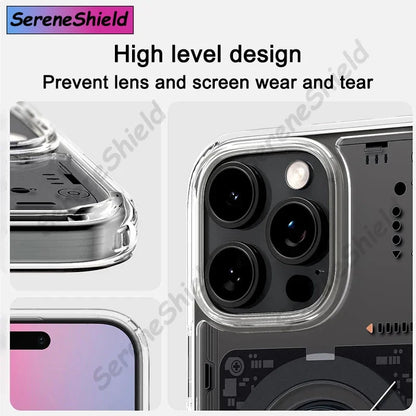Latest Technology Phone Case for iPhone 16 Pro Max 15 Plus 14 Pro 13 Fine Hole Circuit Board Magnetic Anti-fall Phone Case