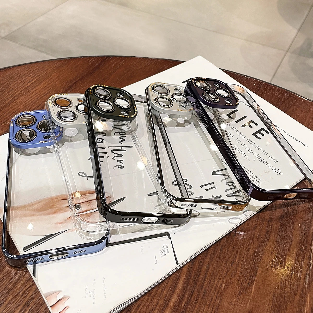 For iPhone 15 Pro Max Luxury Case Metal Camera Protection Transparent Armor Phone Cases for iPhone 12 13 14 Pro Max 14 Pro Plus