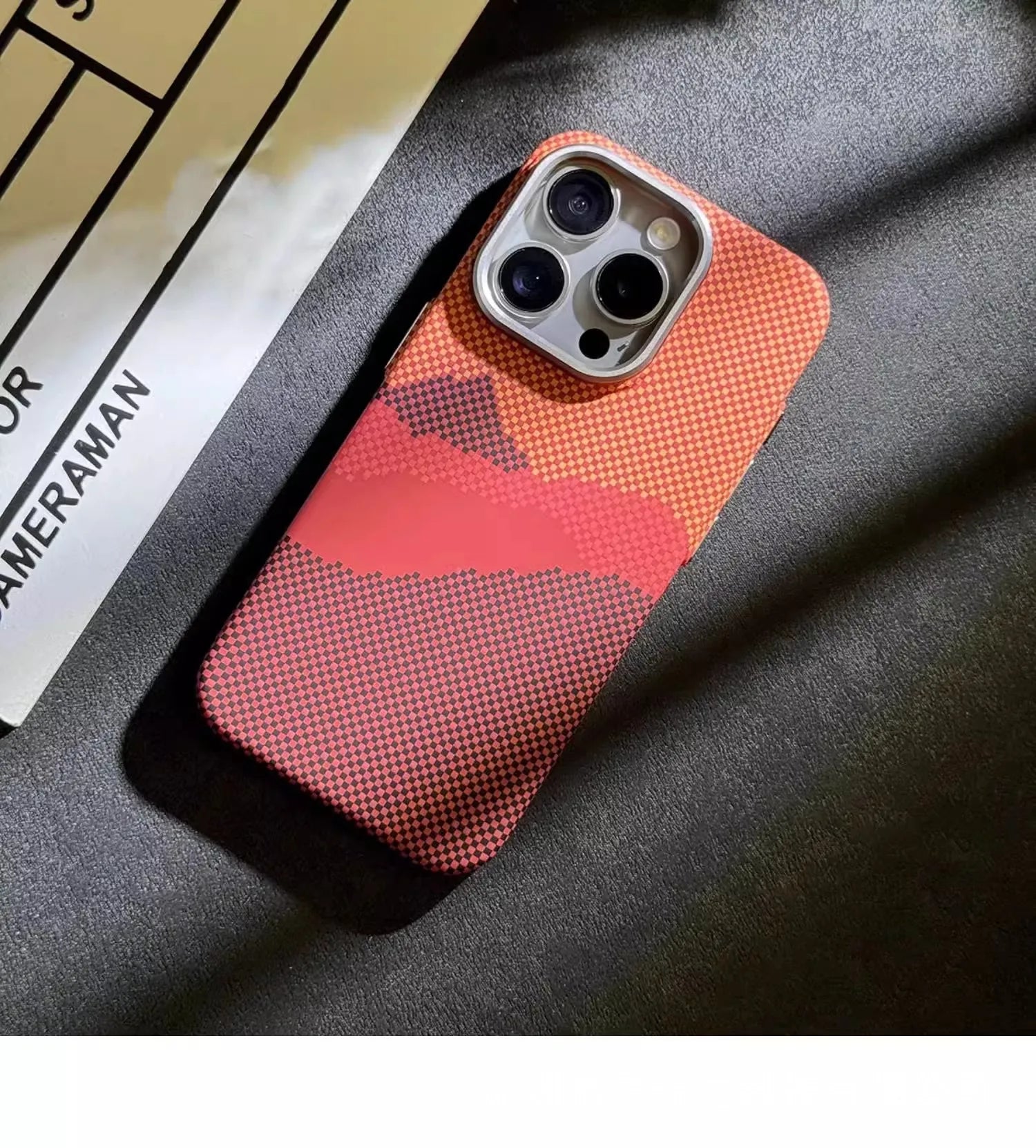 Magnetic Kevlar Carbon Fiber Pattern For iPhone 16Pro 15 Pro Max 14 13 12 Pro Plaid Personalized Phone Case For 12 13 14 Pro Max - Caseverse