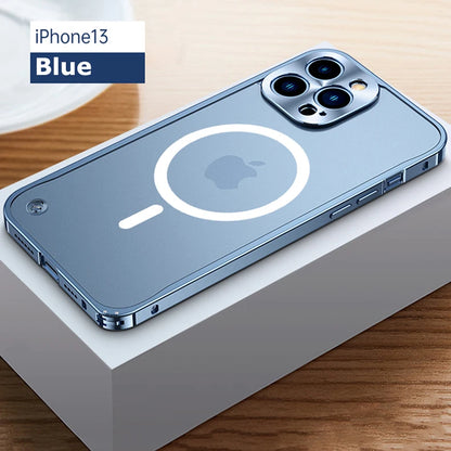 Metal Phone Cases For IPhone 12 13 14 15 16 Pro Max Plus Cover Magnetic Aluminum Frame Phone Shell For Iphone 13 Mini 14 15 Plus