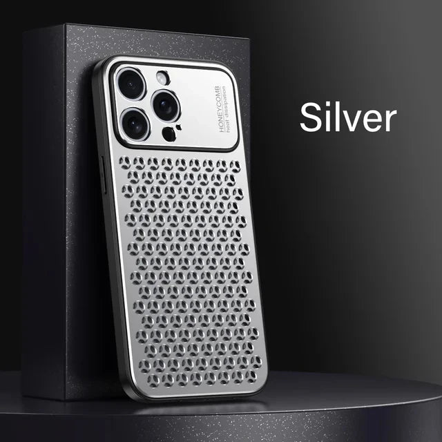 Aluminum Alloy Phone Case For iPhone 16 Pro Max 15 14 13 Metal Breathable Back Cover