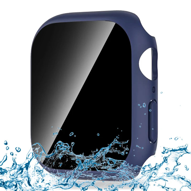 Privacy Tempered Glass+Case For Apple Watch Cover 45mm 41mm 44mm 40mm Anti-Peeping Screen Protector For iWatch 9 8 7 6 5 4 SE