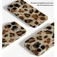 Vintage Glitter Leopard Print Phone Case For IPhone 16 15 13 12 11 Pro Max 14 Plus Dream Shell Leopard Marble Texture Hard Cover