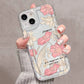 Metal Tulip Pattern Airbag Protective Phone Case For iPhone 14 13 11 15 16 Pro Max 16E 12 Mini XS XR X 8 7 Plus SE 2 Plus Cover