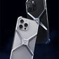 Luxury Aluminum Rimless Phone Case For iPhone 16 15 13 14 Pro Max Metal X Type Removable Heat Dissipation Armor Shockproof Cover