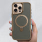 Desert Titanium metal holder carbon fibre magnetic phone case for iPhone 16 15 14 13 12 Pro Max magsafe charging armor hard case - Caseverse