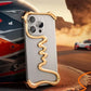 iPhone Phone Case Metal 3D Hollow Case For iPhone16 ProMax 14 15 Pro 16Plus  Aluminum Alloy Track Shell Air Bag Shockproof Cover