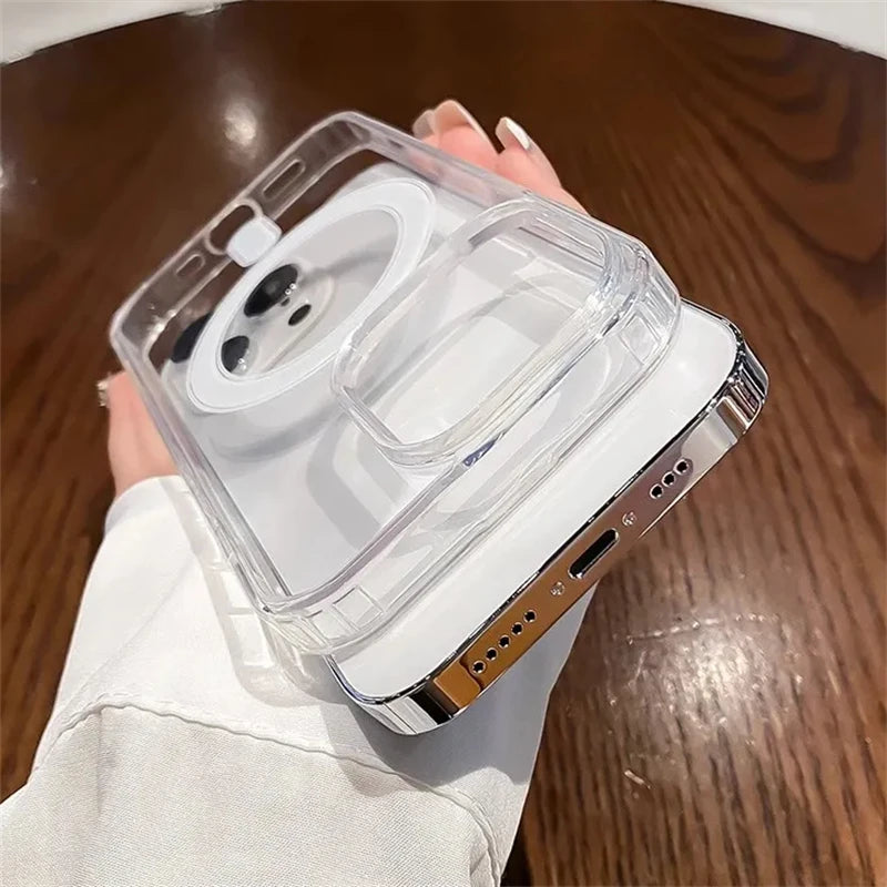 Original Clear For Magsafe Magnetic Wireless Charging Case For iPhone 15 14 13 12 Mini 11 Pro X XR XS Max 7 8 Plus Acrylic Cover - Caseverse
