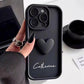 Cute INS Love Heart Personalized Name Case For iPhone 16 15 14 13 12 11 Pro Max Luxury Soft Silicone Custom DIY Cover 15 Pro Max - Caseverse