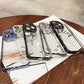 For iPhone 15 Pro Max Luxury Case Metal Camera Protection Transparent Armor Phone Cases for iPhone 12 13 14 Pro Max 14 Pro Plus