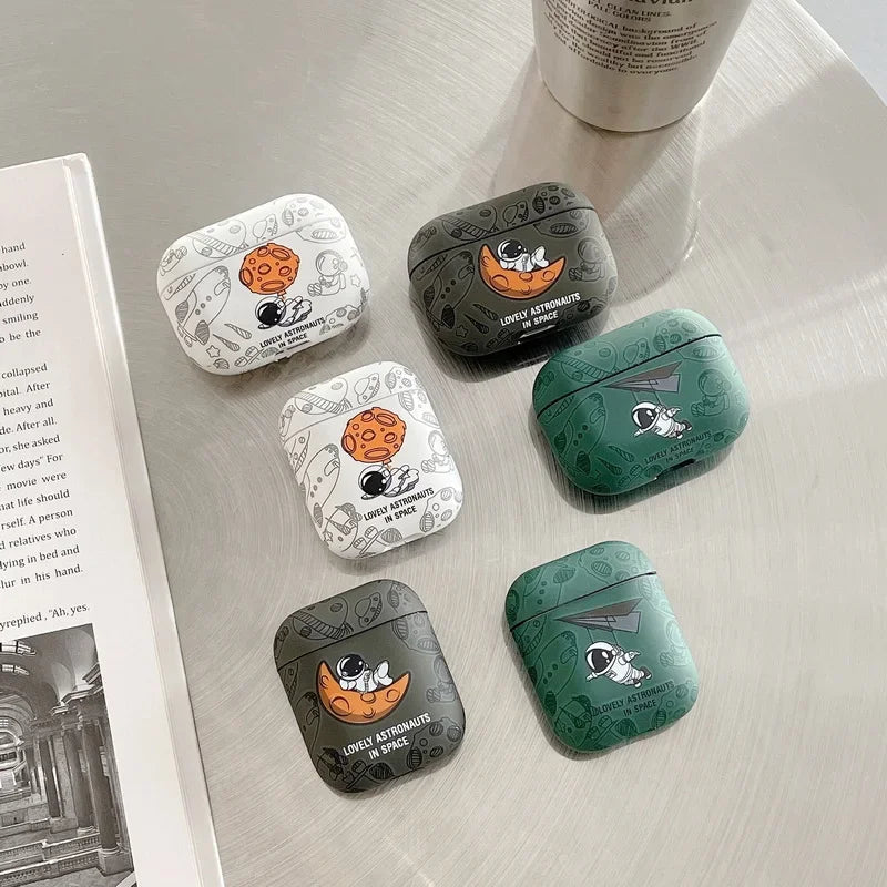 Astronaut Space Moon Earphone Soft Case for Apple Airpods 3 2 1 Pro 2 4 2024 Headphone Cover for Air Pods Pro2 3rd Gen Custodia