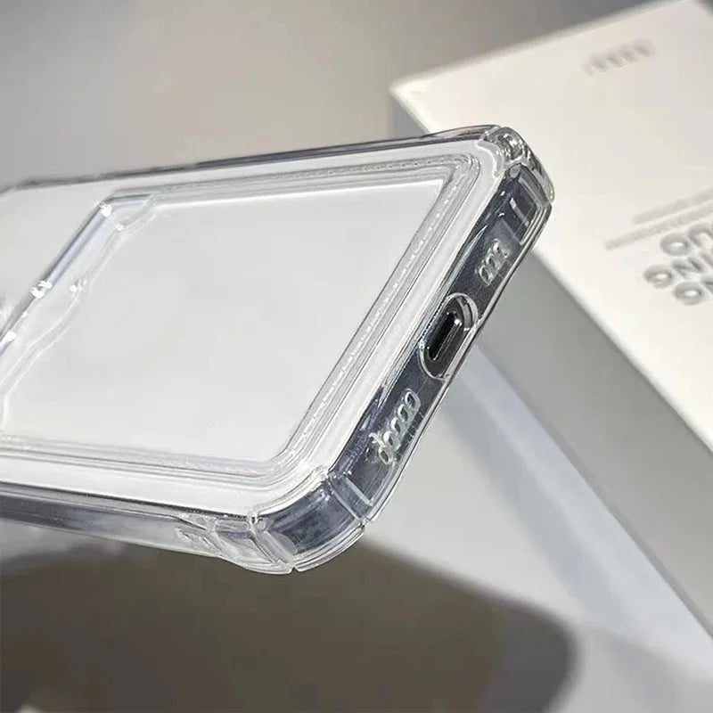 Shockproof Clear Phone Case for iPhone 15 14 13 12 11 Pro Protection Back Card Pocket Cover - Caseverse