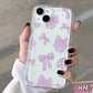 Case For iPhone 16 15 14 13 12 11 Pro Max Coquette Black Bowknot Print Clear Phone Cover For iPhone XR XS X 7 8 Plus SE2 Cases - Caseverse