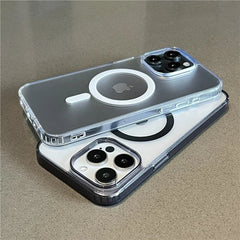 Luxury Matte Magsafe Wireless Charging Phone Case For iPhone 11 12 13 14 15 16 Pro Max Plus Bumper Magnetic Transparent Cover