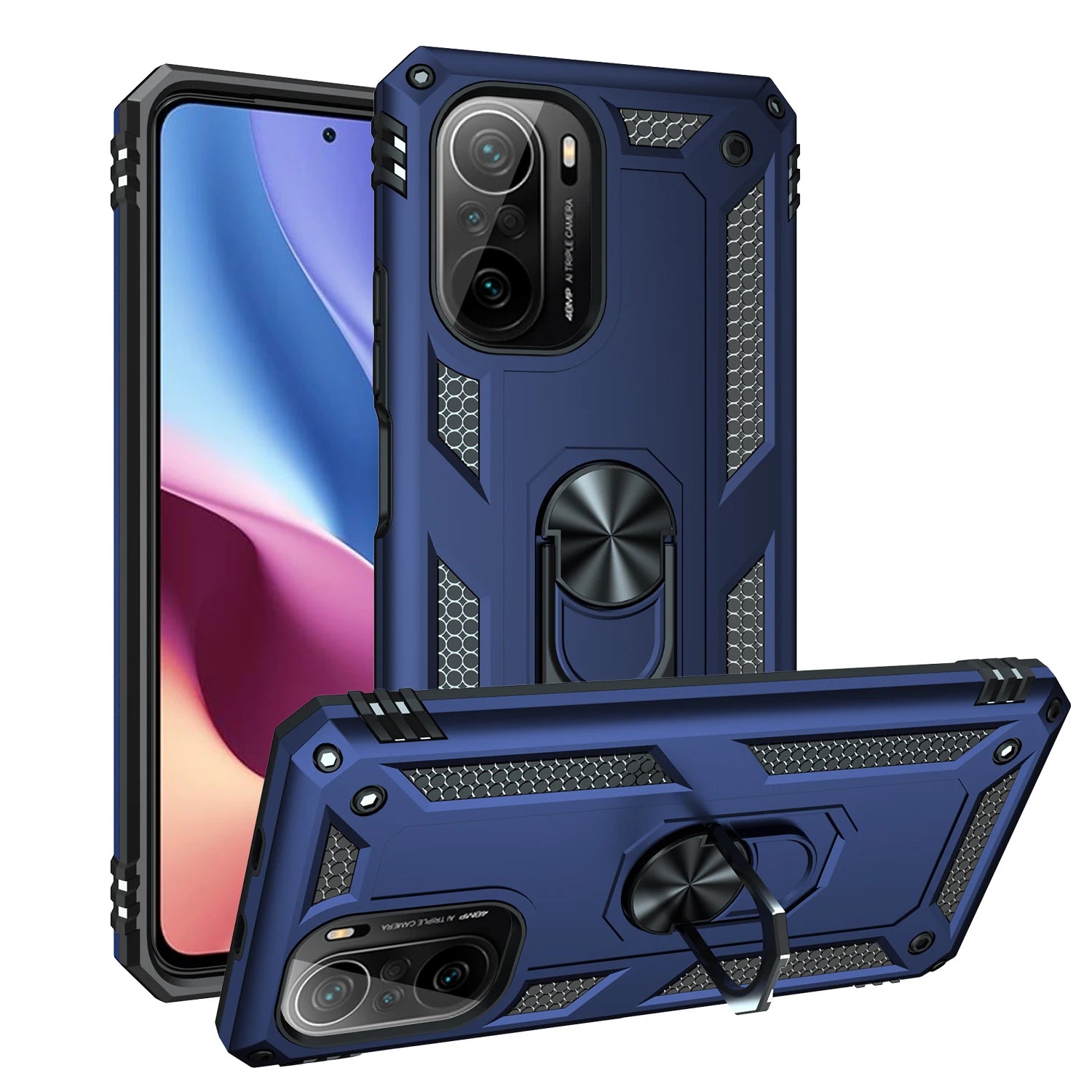 Cover Case for POCO F3 Armor Rugged Military Shockproof Ring Holder Magnet Phone Case for Xiaomi POCO F3 F 3 5G - Caseverse