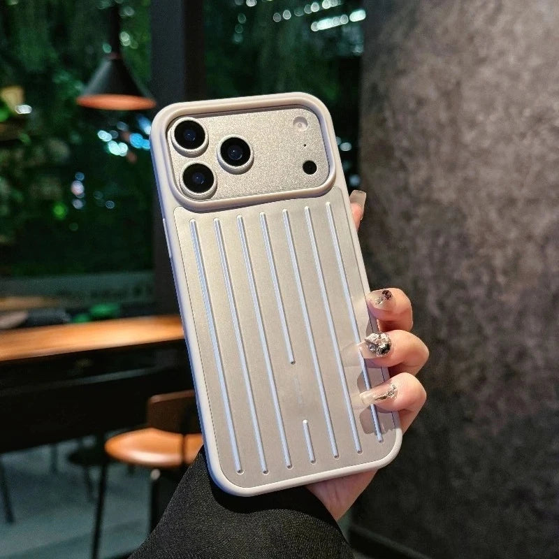 Classic 3D Corrugated Stripe Stylish Business Luggage Phone Case For IPhone 17 Pro Max Cover Hard Shockproof Bumper Luxury Funda