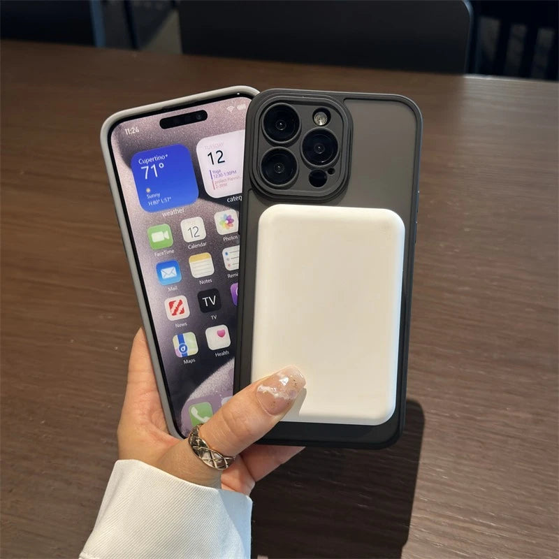 Luxury Magsafe Matte Transparent Phone Cases For iPhone 11 12 13 14 15 16 Pro Max Plus Magnetic Bumper Cases Cover
