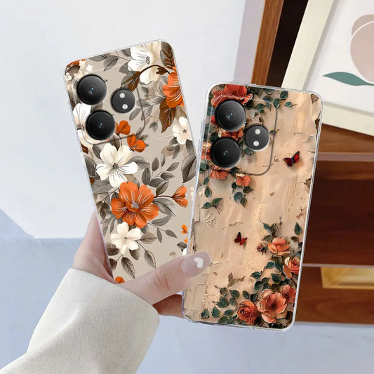 For Realme GT Neo 6 SE Neo6 6T Case Luxury Phone Case For Realme GT Neo6 SE Marble Flower Clear Soft Silicone Protective Cover