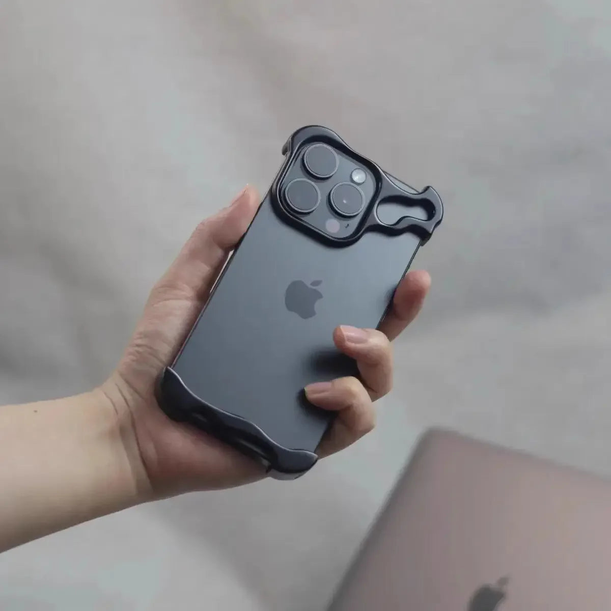 Luxury Irregular Aluminum Alloy Bumper Phone Case For IPhone 12 13 14 15 16 Pro Max 16Pro Plus Lens Film Protection Metal Cover - Caseverse