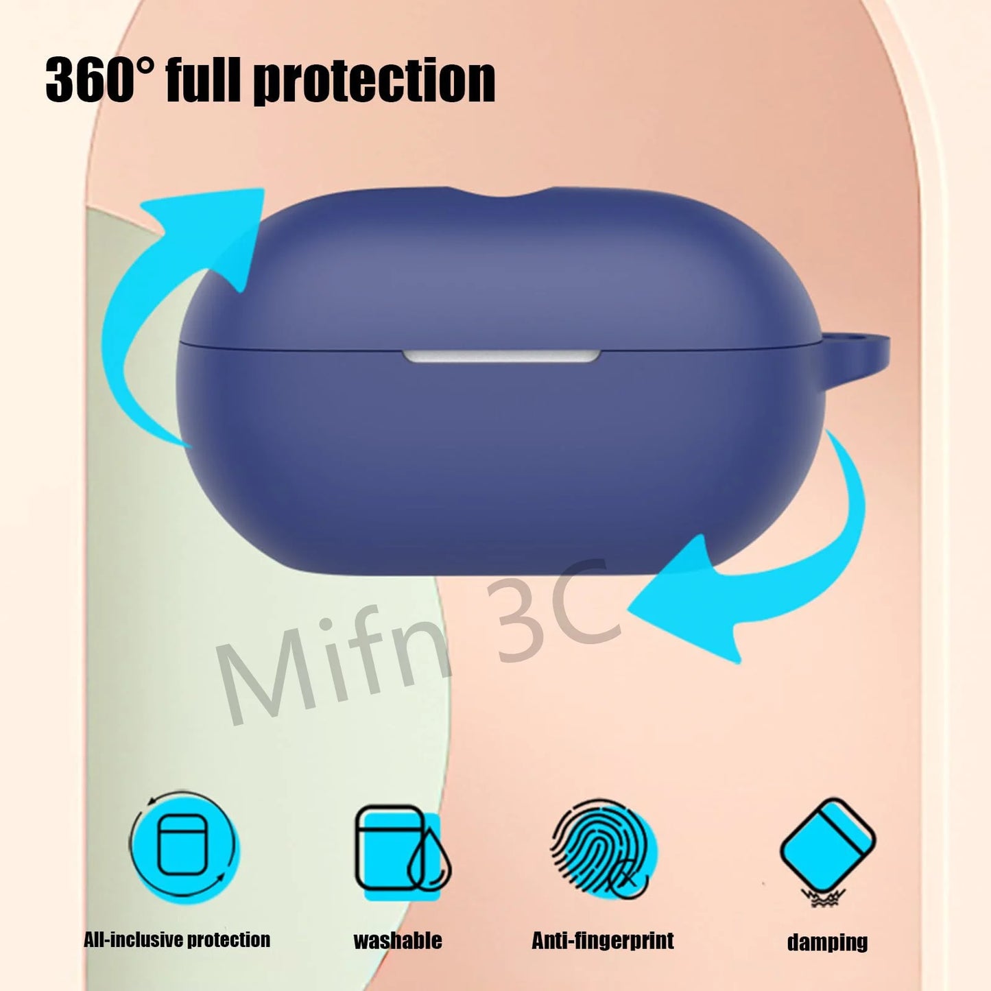 【Logo Visible 】Case for Beats Solo Buds with Keychain Soft Silicone Scratch Resistant Protective Case for Beats Solo Buds 2024