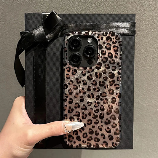 Luxury Stylish Leopard Print Phone Case For iPhone 16 15 14 Pro Max 13 12 11 XS X XR 7 8 Plus SE 2022 Shockproof Soft Back Cover