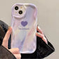 Gradient Love Heart Wavy Phone Case For IPhone 16 15 Pro Max 14 11 13 12 Mini XR 8 7 Plus X XS SE 2022 Clear Soft Silicone Cover - Caseverse