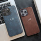 Leather Personalized Customized Initials Name Case For iPhone 16 15 14 13 12 11Pro Max Cover Luxury DIY Engraved 14 15 16 Plus - Caseverse