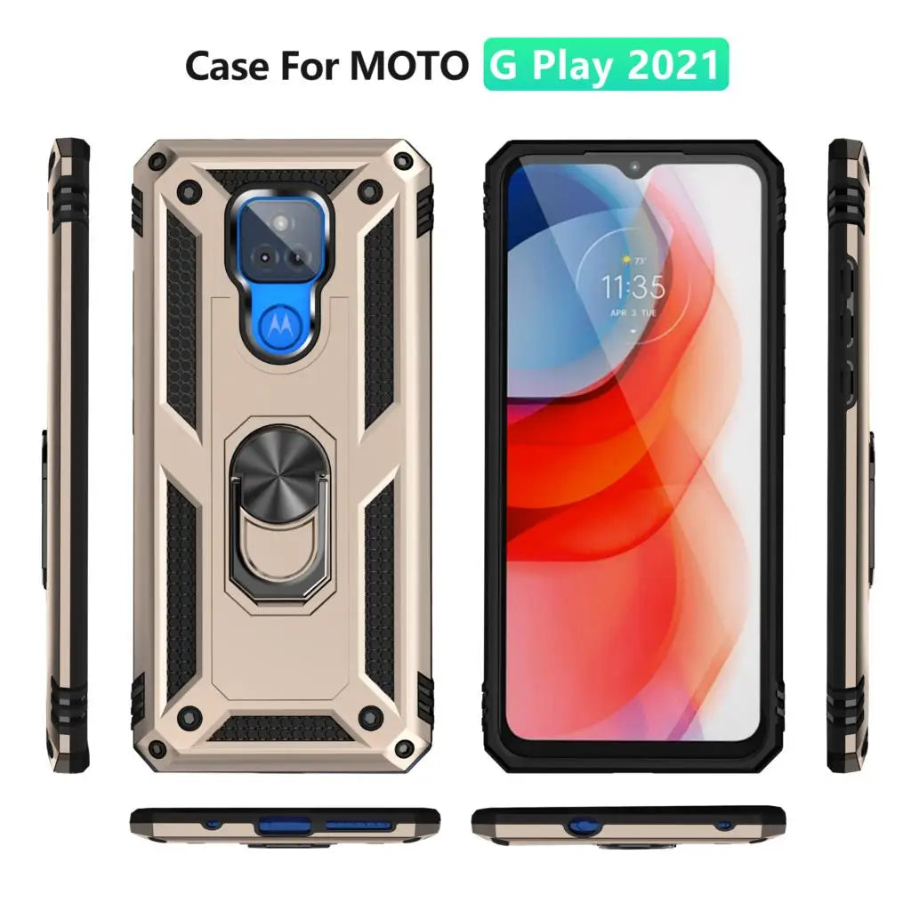 for Moto G Play Case for Phone Moto G Play 2021 Case Shockproof Armor Rugged Military Protective Car Holder Magnetic Cover - Caseverse