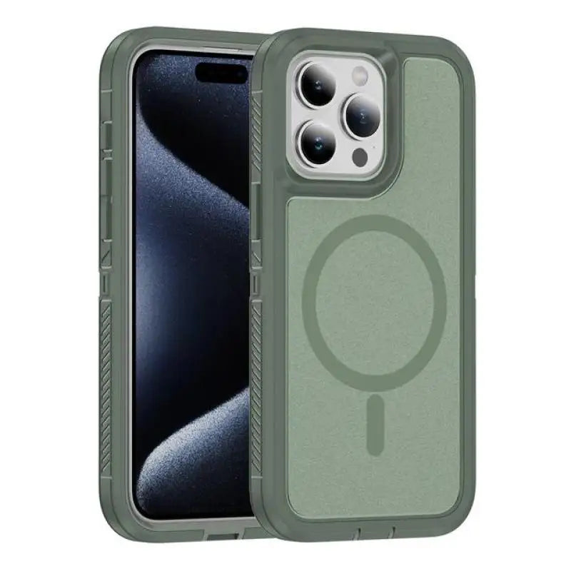 For MagSafe Armor Defender Phone Case For iPhone 15 14 13 12 Pro Max 11 Shockproof Heavy Duty Rugged Magnetic Hybrid Matte Cover - Caseverse
