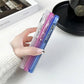 Gradient Metal Lens Holder Magsafe Phone Case for IPhone 16 15 14 Plus 13 12 Pro Max Back Lens Glass Film Matte PC Hard Cover