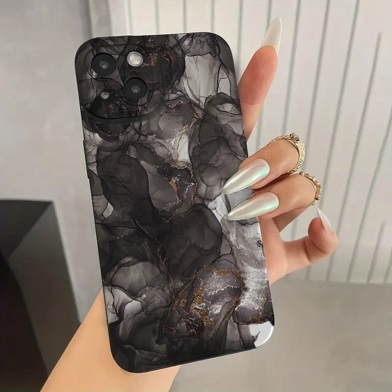 For iPhone 16 15 Pro Max Case Marble Pattern Phone Case For iPhone 14 13 12 11 XS Max XR X 7 8 Plus Shockproof Soft Bumper Cover - Caseverse