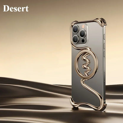 Eary Minimalist Phone Case for iPhone 16 Pro Max with Magsafe Metal Frameless Bumper Military Grade Shockproof Protector Cover