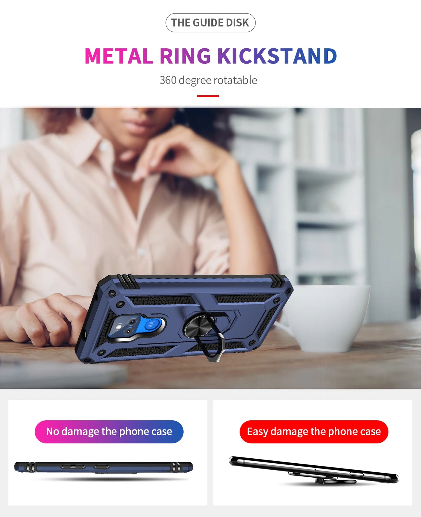 for Moto G Play Case for Phone Moto G Play 2021 Case Shockproof Armor Rugged Military Protective Car Holder Magnetic Cover - Caseverse