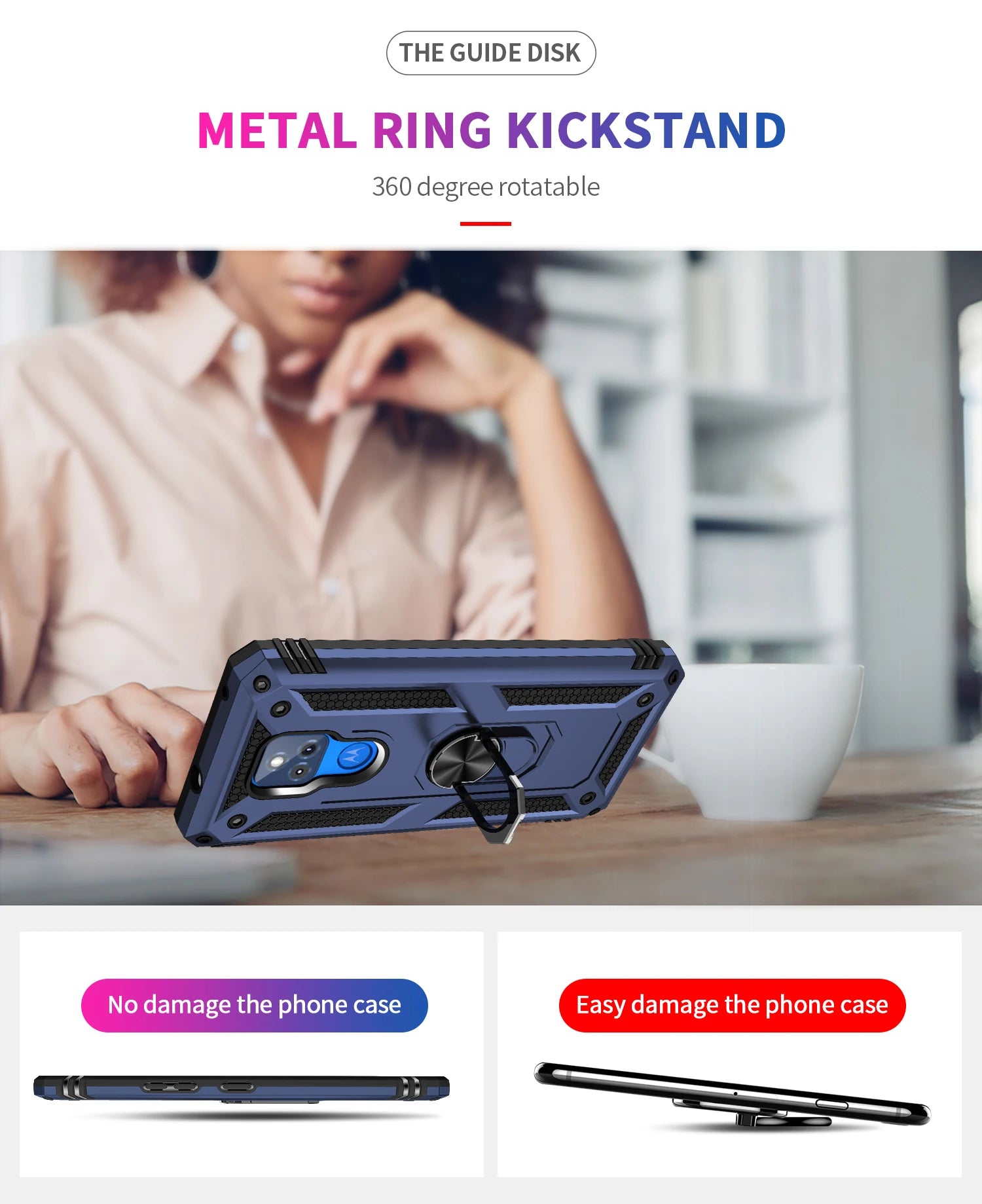 for Moto G Play Case for Phone Moto G Play 2021 Case Shockproof Armor Rugged Military Protective Car Holder Magnetic Cover - Caseverse