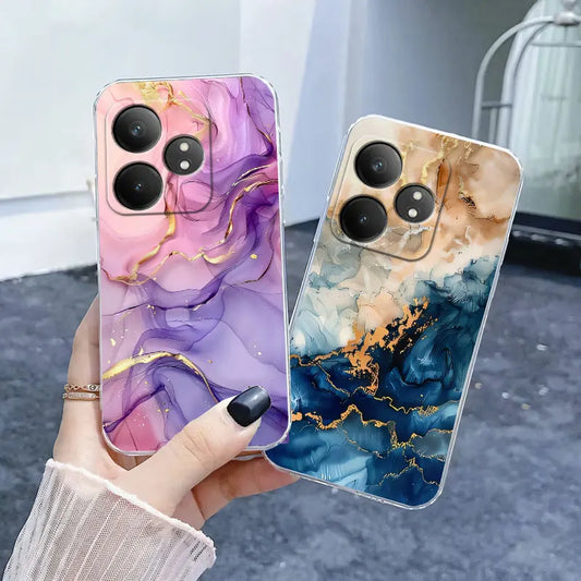 For Realme GT Neo 6 SE Neo6 6T Case Luxury Phone Case For Realme GT Neo6 SE Marble Flower Clear Soft Silicone Protective Cover