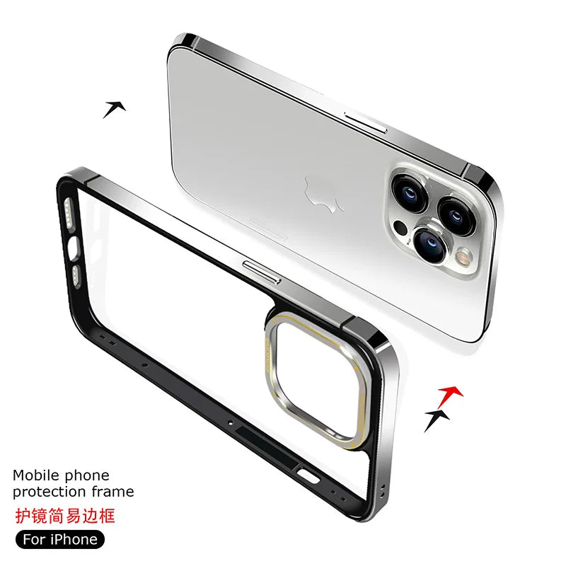 Metal Frame Protector for iPhone 15 14 Pro Max 15 Plus 15pro Anti-fall Edge Protection for iPhone15+ 14pro Max Phone Cover Case
