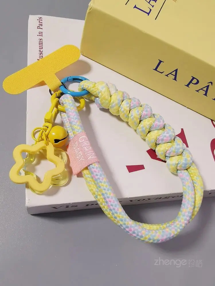 Mobile Phone Lanyard Wrist Short Ins Two Strands Woven Strong Men And Women Outdoor Travel Small Fresh Lanyard Shell Anti-Theft