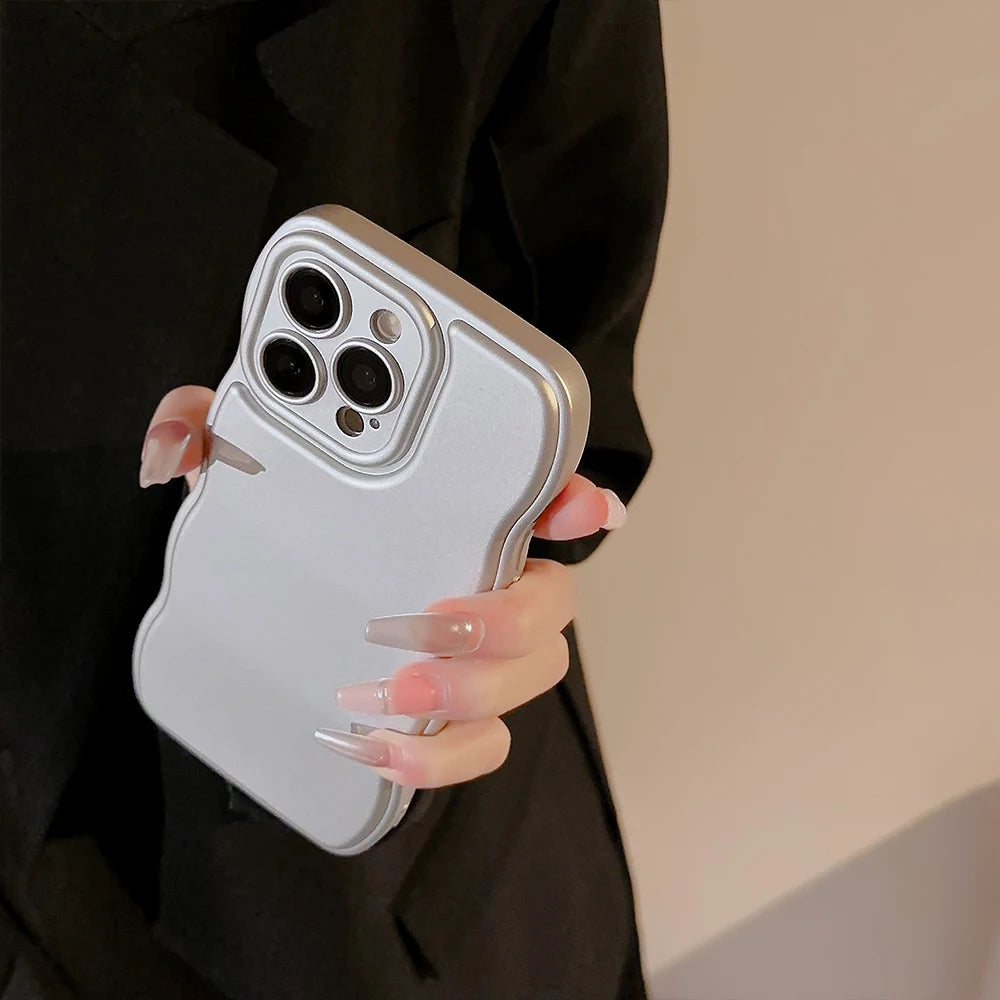 New Men Women Wave Phone Case For iPhone 12 13 14 15 16 Pro Max Shockproof Dissipate Heat Silicone Soft Cases Protective Shell - Caseverse