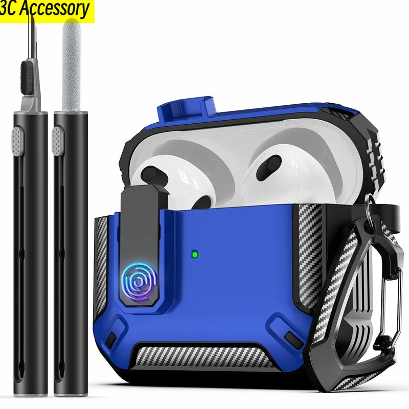 New for AirPods 3rd Gen Case Cover with Cleaner Kit Carbon fiber switch headphone case for Apple AirPods 3 2021 Charging Cases