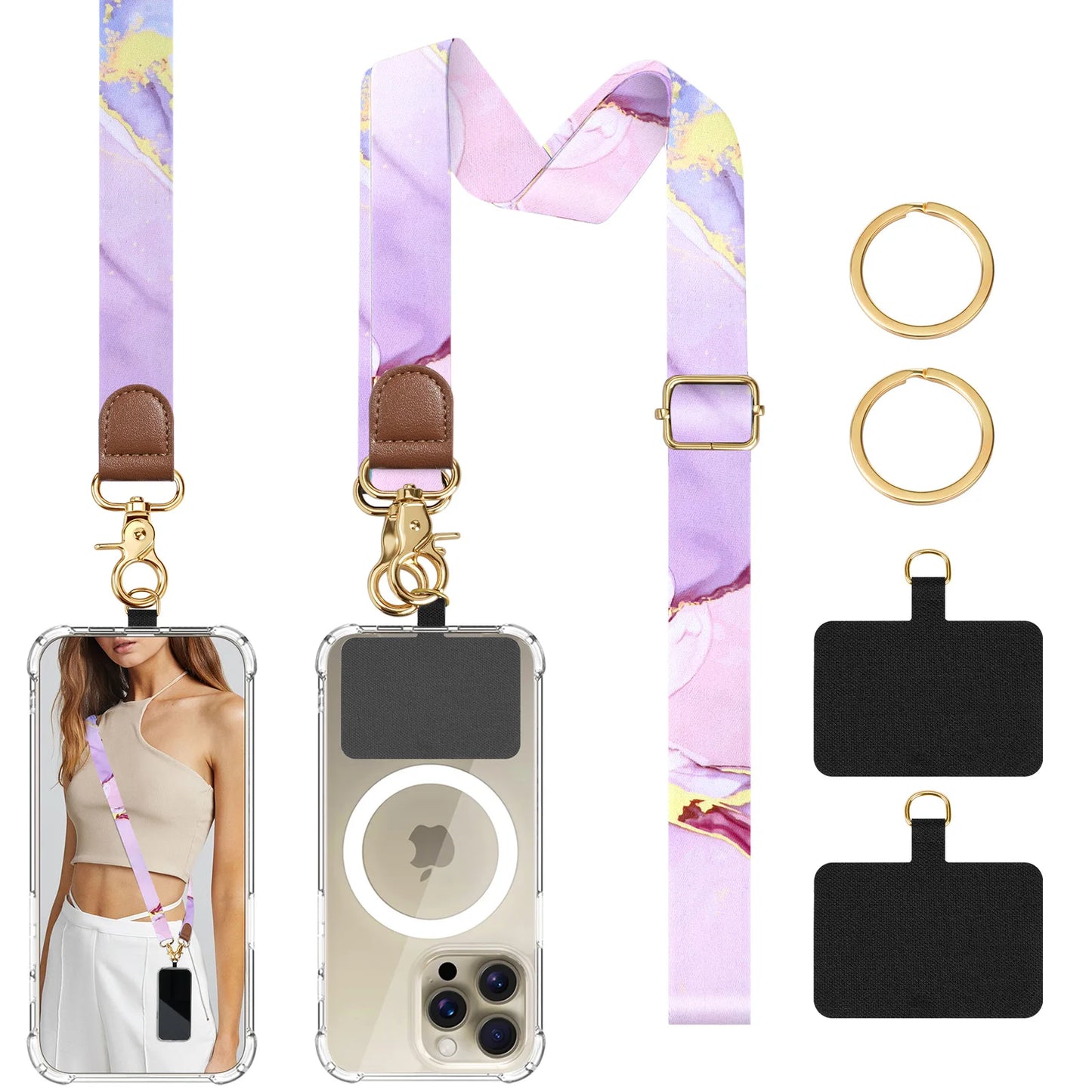 Phone Lanyard Crossbody Wrist Strap,Adjustable Anti-Theft Strap for All Smartphone Case,Universal Cell Phone Neck lanyard for me