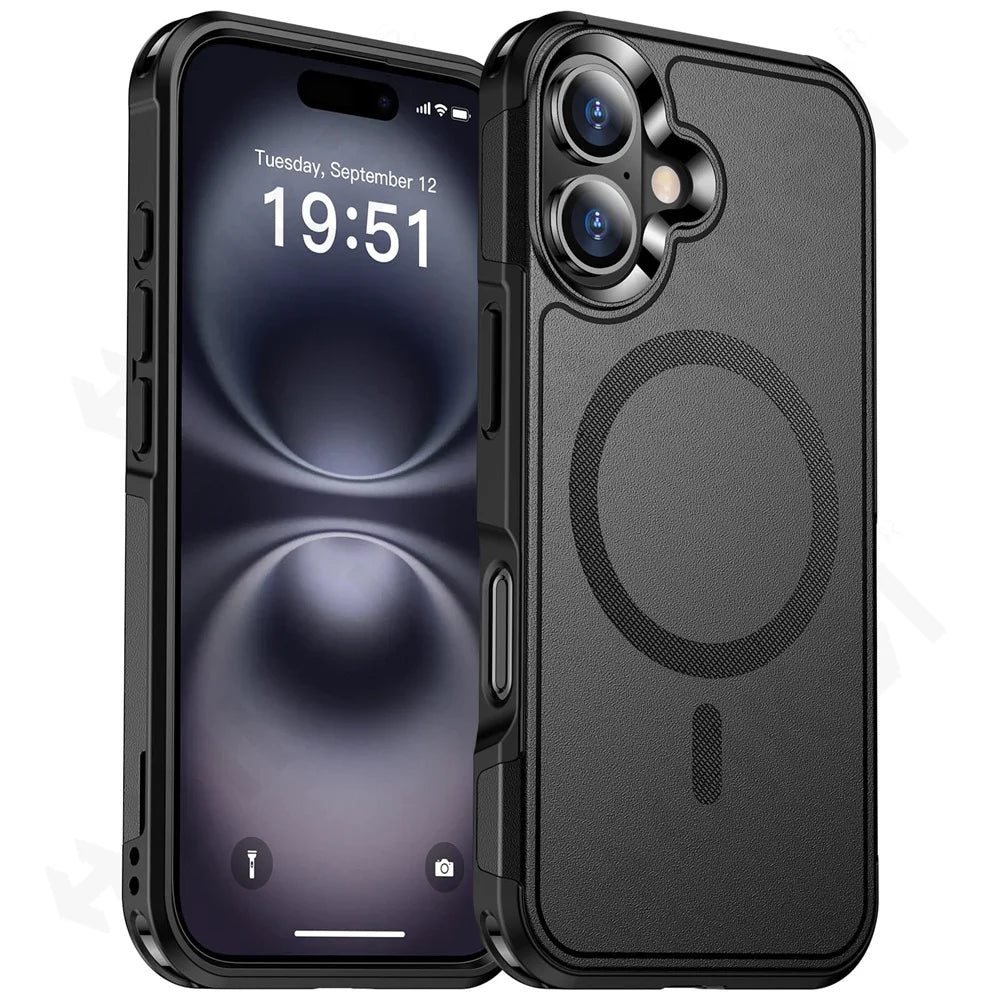 Case For iPhone 16 15 14 13 12 11 Pro Max Plus Military Grade Drop Protection Shockproof Magnetic Dual Layer Magsafe Cover - Caseverse