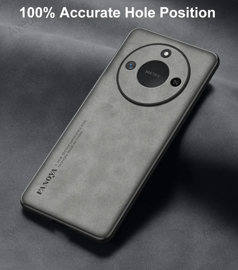 For Honor X9C Smart Case Luxury PU Leather Phone Case For Honor X9C Smart Back Cover Matte Silicone Shockproof Full Protection - Caseverse