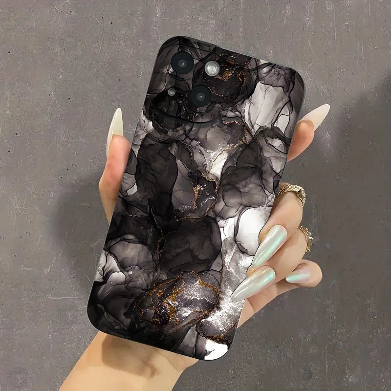 For iPhone 16 15 Pro Max Case Marble Pattern Phone Case For iPhone 14 13 12 11 XS Max XR X 7 8 Plus Shockproof Soft Bumper Cover
