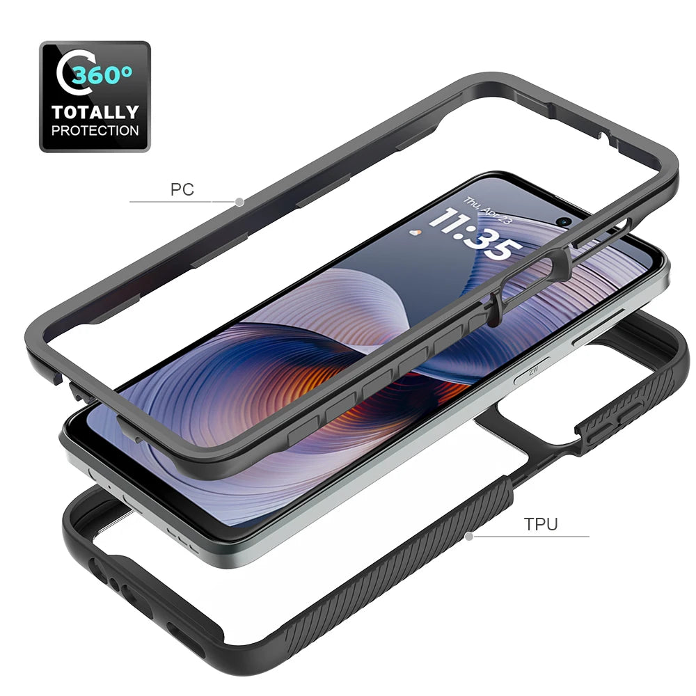 Moto G55 5G Phone Case Shockproof Clear Case TPU Bumper Rugged Cover For Motorola Moto G35 5G Protective Case - Caseverse