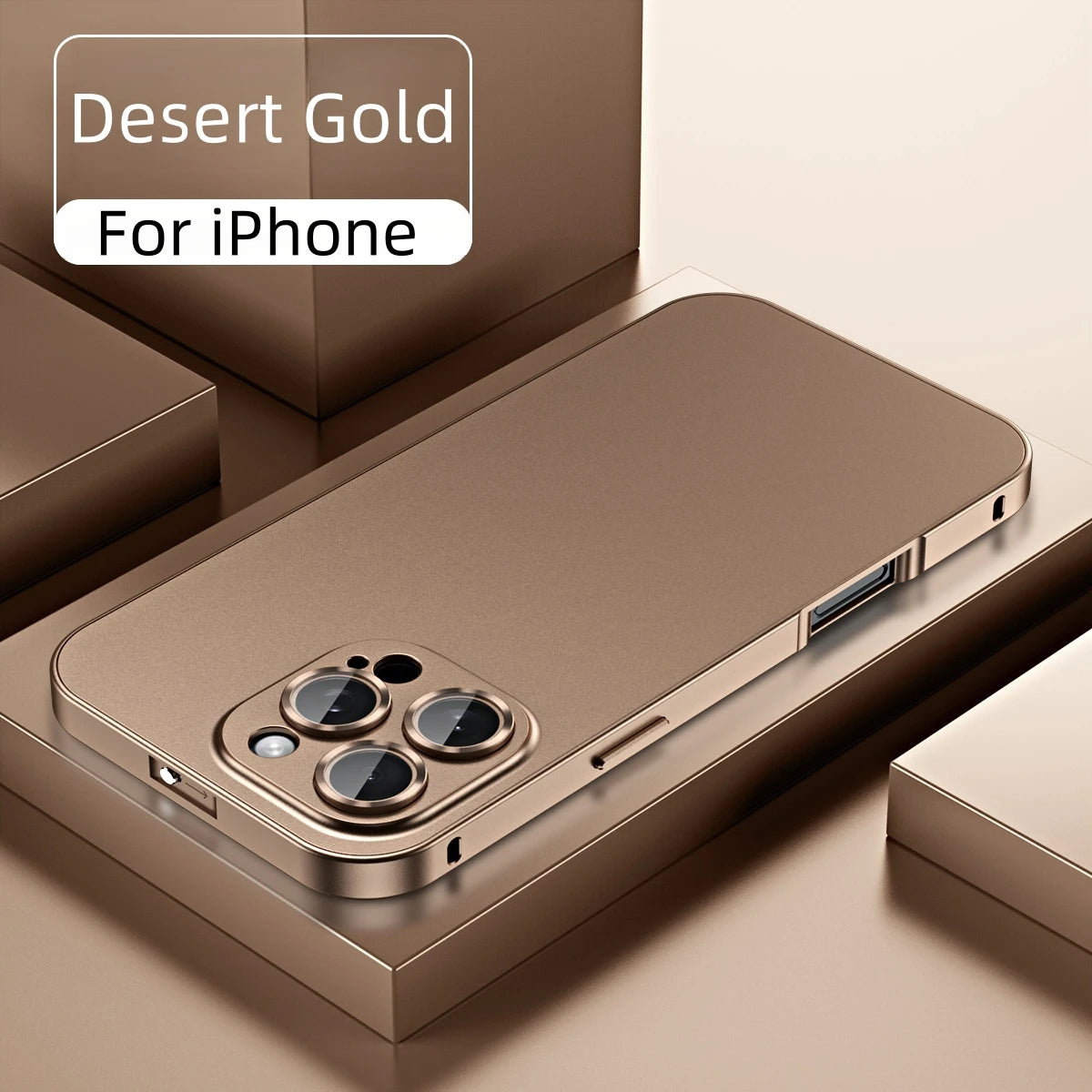 Luxury Aluminum Metal Frame Phone Case For iPhone 16 15 14 13 12 Pro Max Plus Camera Lens Glass Protect Shockproof PC Back Cover