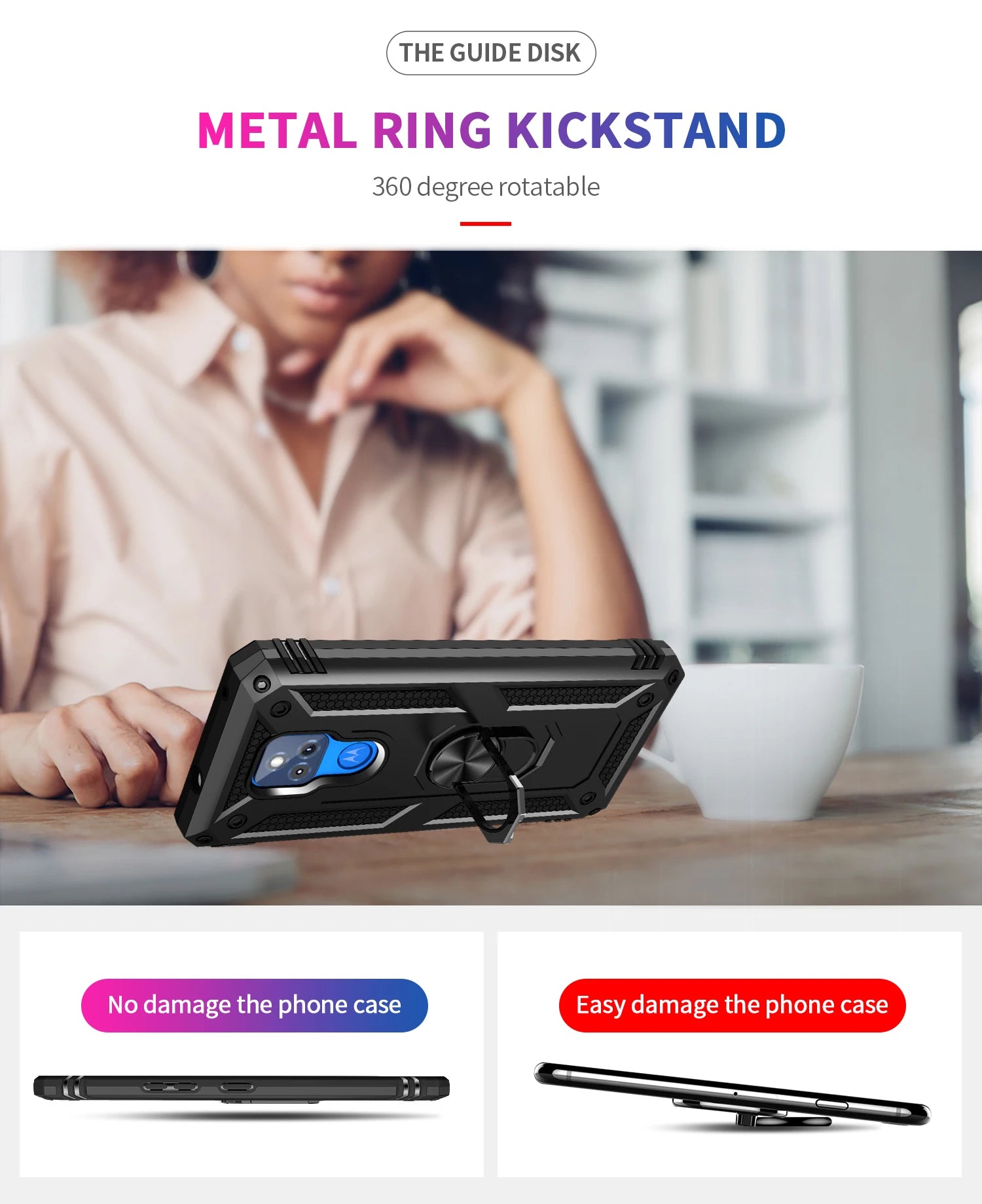 for Moto G Play Case for Phone Moto G Play 2021 Case Shockproof Armor Rugged Military Protective Car Holder Magnetic Cover - Caseverse