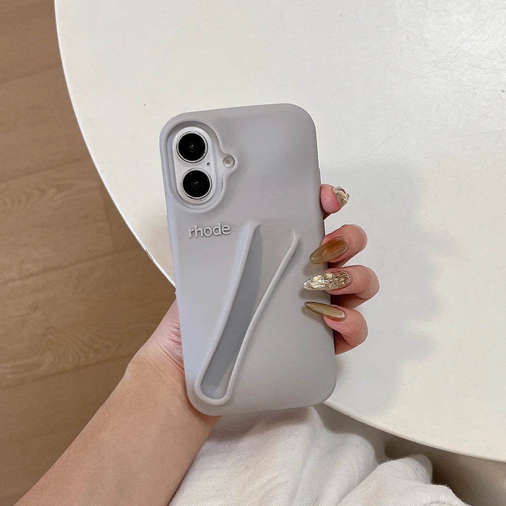 Lipstick Soft Silicone DIY Rhode Phone Case For iPhone 16 15 14 13 12 11 Pro Max Plus Portable Lip Gloss Holder Ins Hot Cover - Caseverse