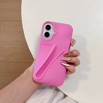 Lipstick Soft Silicone DIY Rhode Phone Case For iPhone 16 15 14 13 12 11 Pro Max Plus Portable Lip Gloss Holder Ins Hot Cover - Caseverse