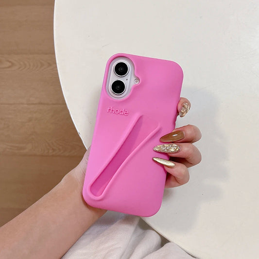 Lipstick Soft Silicone DIY Rhode Phone Case For iPhone 16 15 14 13 12 11 Pro Max Plus Portable Lip Gloss Holder Ins Hot Cover - Caseverse