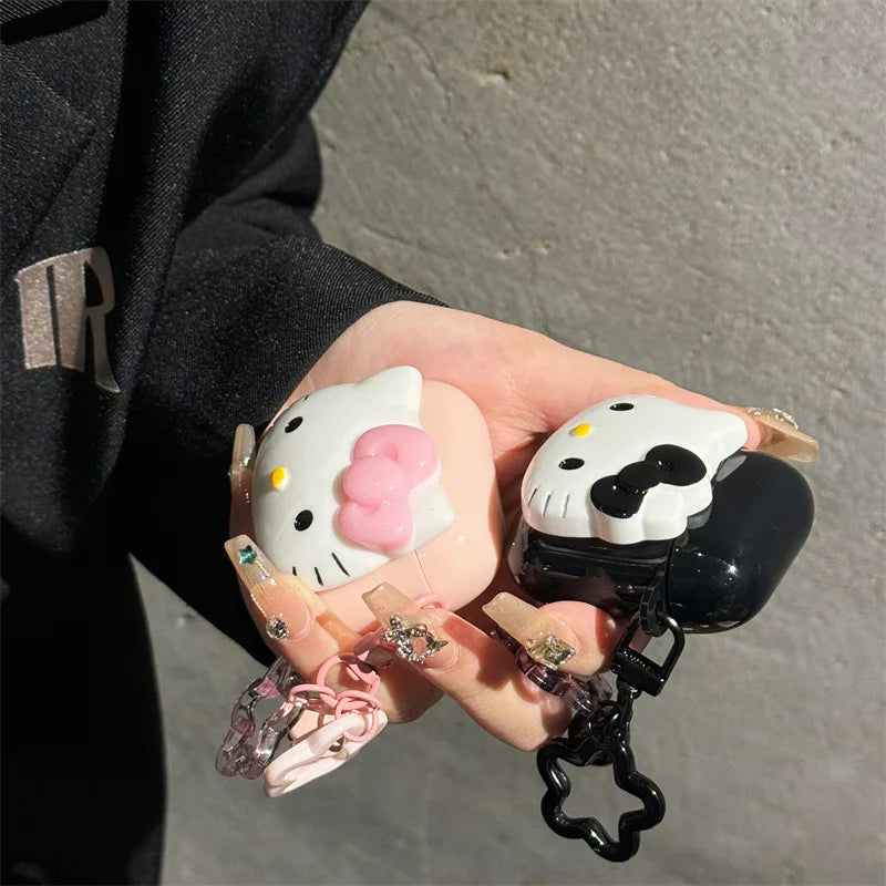 Hello Kitty For Airpods Case,Cute Candy Protective Earphone TPU Cover With Keychain For Airpods Pro 2 Case Girls Women Funda